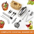 thumbnail image 4 of Kit de coctelera, juego de cóctel profesional de acero inoxidable de 13 piezas de 750 ml con soporte de madera, kit de coctelera para bar, fiesta, picnic, boda, celebración ACTIVE Biensenido a ACTIVE, 4 of 5
