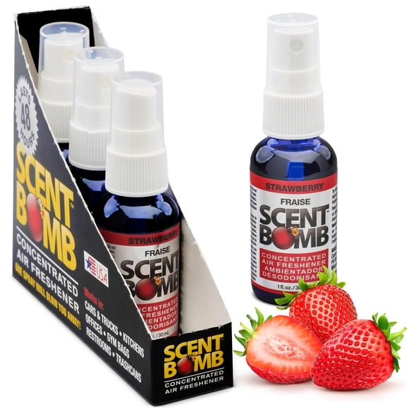 Spray ambientador Scent Bomb aroma fresa 30 ml paquete de 4