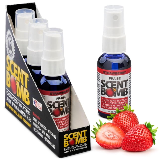 Spray ambientador Scent Bomb aroma fresa 30 ml paquete de 4