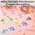 thumbnail image 4 of Decoraciones para Cupcakes CYUXING Dinosaurio Rosa 48 piezas para Fiesta, 4 of 7