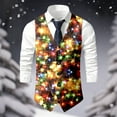 thumbnail image 2 of KKBOTIVE Mens Christmas Vest - Printed Vests Festival Outerwear Jackets - Holiday Graphic Sweater Vest Casual Wear Soft Warm Pullover Black-i Size: XXXL, 2 of 5
