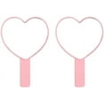 thumbnail image 1 of Heart-Shaped Travel Handheld Mirror, Cosmetic Hand Mirror with Handle, 1 of 6