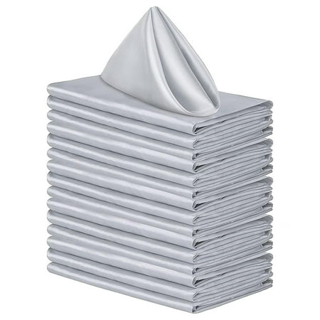 

Solid Fabric Napkin 19 x 19-Inch Cotton Cloth Napkins - for Wedding and Banquet Hotel or Home Fine Dining Use Gray 20Pcs