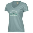 thumbnail image 2 of Women's  Green Notre Dame Fighting Irish Arch Logo Comfort Wash V-Neck T-Shirt, 2 of 3