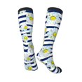 thumbnail image 5 of Lsque Daisy Striped Nautical Printed Crew Socks Men's Women's LightWeight Thin Casual Calf Socks ,Knee High Socks,Cotton Socks, 5 of 9