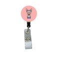 thumbnail image 1 of Damier Rose Yorkie Chiot Rétractable Badge Bobine, 1 of 1