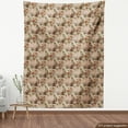 thumbnail image 4 of Ambesonne Floral Fabric by the Yard Upholstery, Grungy Back Flowers Leaves, 3 Yards, Salmon Green Pale Rust, 4 of 5