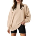 thumbnail image 2 of felwors Womens Oversized Sweatshirts Hoodies Fleece Crewneck Sweaters Casual Tops Comfy Fall Fashion Outfits Winter Clothes 2025 Beige, XXL, 2 of 4