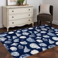 thumbnail image 4 of Summer Ocean Washable Area Rugs 4'x6', Watercolor Blue Shell Conch Nautilus Low Pile Throw Living Room Rug Non-Slip Sturdy Edge Binding Carpet for Indoor Entryway Bedside Kitchen, 4 of 9