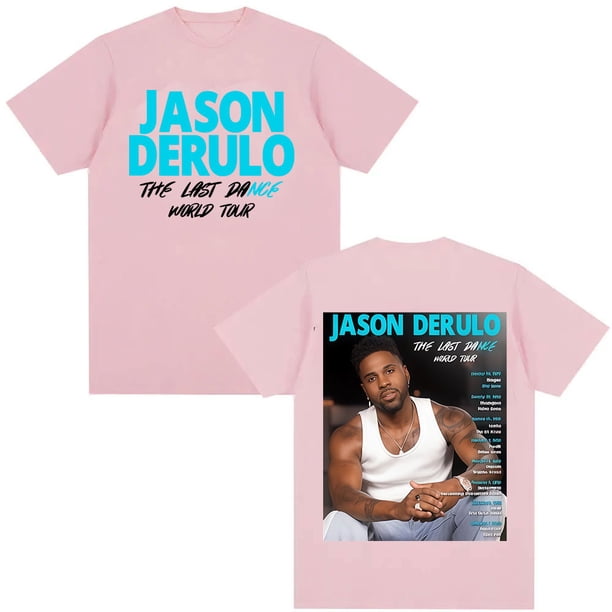 Camisetas gráficas Jason Derulo Last Dance World Tour 2026, Camiseta de algodón de gran tamaño a la moda Pop de Hip Hop para hombres, regalo para seguidores, ropa de calle