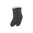 thumbnail image 2 of Women's Winter Super Soft Thick Warm Sherpa Cozy Fuzzy Fleece-lined Anti slip Grippers Slipper Socks (Gray), 2 of 2