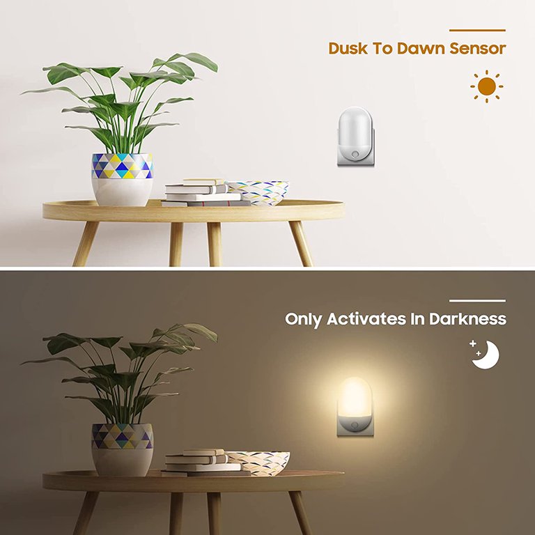 AUVON Plug-in LED Motion Sensor Night Light with Dusk to Dawn