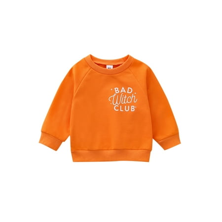 

SHIBAOZI Toddler Baby Boy Girl Halloween Sweatshirt Crewneck Long Sleeve Letter Pullover Sweater Autumn Clothes