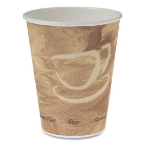 SOLO&reg; Mistique Polycoated Hot Paper Cups, 8 oz, Brown, 50/Sleeve, 20 Sleeves/Carton