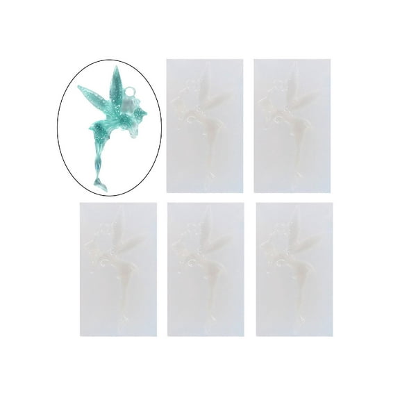 5pcs Christmas Resin Molds Silicone Resin Angel Fairy Ornaments Pendant Molds for Epoxy Resin DIY Crafts