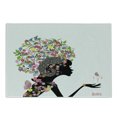 thumbnail image 1 of Zodiac Aries Cutting Board, Fashion Girl Aries Woman with Horns Floral Dress Lively Blossoms Butterflies, Decorative Tempered Glass Cutting and Serving Board, Small Size, Multicolor, by Ambesonne, 1 of 1