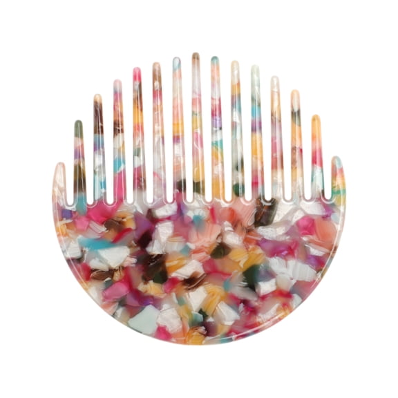 Unique Bargains 1 Pc Convenient Round Hair Comb Colorful Acetate Sheet