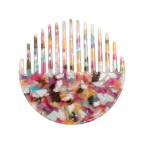 Unique Bargains 1 Pc Convenient Round Hair Comb Colorful Acetate Sheet