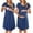 Navy Blue, variant on Ekouaer Nursing Nightown Labor and Delivery Gown for Hospital Short Sleeve Maternity Sleepwear Pleated Breastfeeding Dress for Womens