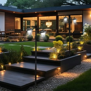 Éclairage solaire extérieur LED Éclairage Solar Powered Outdoor Lights Solar Garden Lights Pour Walkway Patio Yard