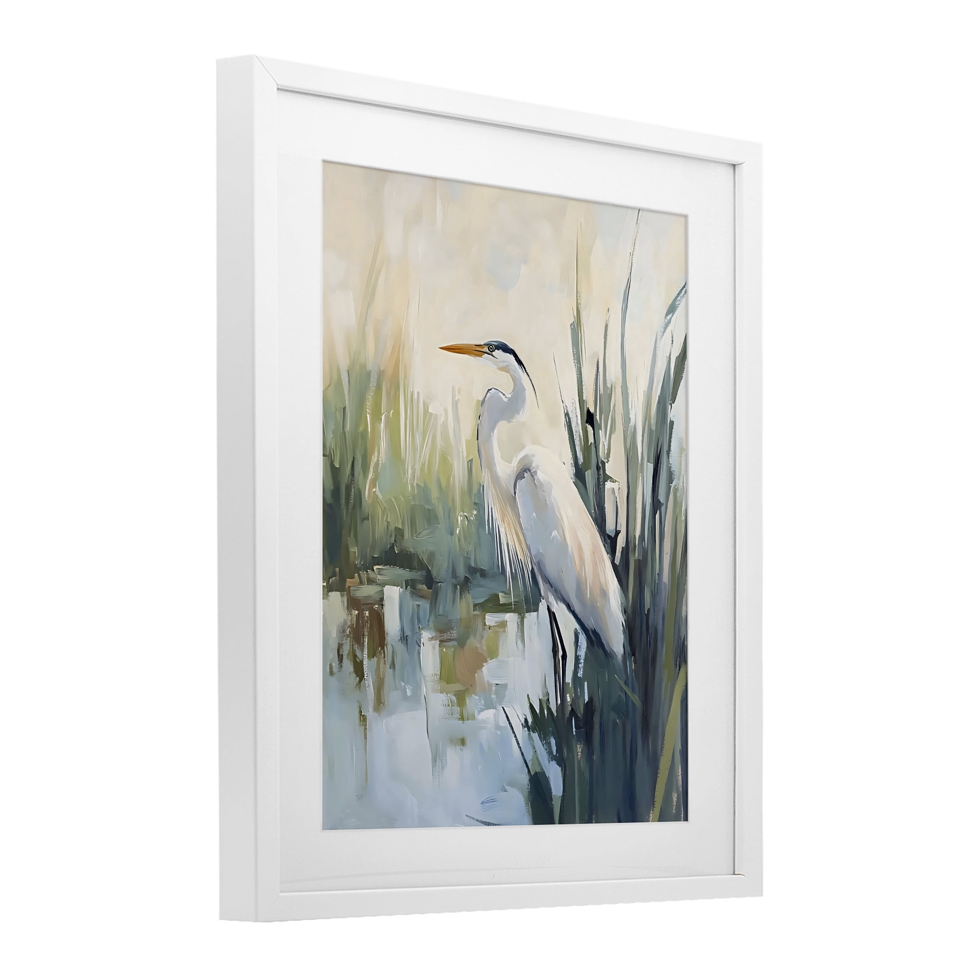 Stupell Industries King Of The Marsh White Framed Print Under Glass, design by Creative Studio