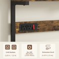 thumbnail image 3 of Rustic Brown Kitchen Baker's Rack with Power Outlet & Adjustable Shelves - Coffee Bar Station for Living Room, Dining & Entryway Storage (53.9" H), 3 of 7