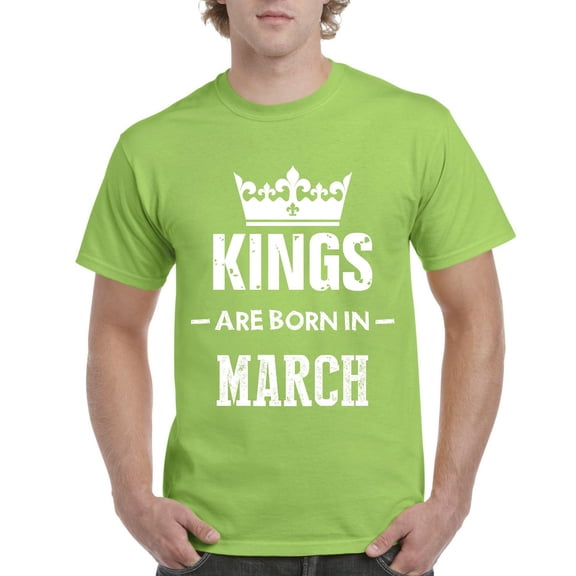 IWPF - Men's T-Shirt Short Sleeve, up to Men Size 5XL - Birthday Gift Kings Are Born In March