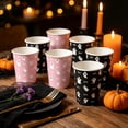 thumbnail image 3 of 10 Pcs Halloween Ghost Paper Cups, Cute Pink Black Disposable Drinkware for 10 Guests, Boo Spooky Holiday Party Supplies, 3 of 6