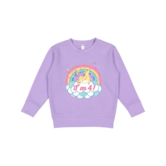 Inktastic 4th Birthday Unicorn Rainbow Cute Girls Toddler Sweatshirt