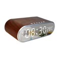 thumbnail image 3 of Reloj despertador digital con 2 configuraciones de alarma, función de repetición, carga de teléfono, cargador inalámbrico de 15 W, reloj electrónico Marrón, 3 of 8
