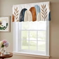 thumbnail image 6 of 2 Pack Bohemian Nordic Valance for Window Simple Colorful Abstract Leaves Kitchen Valance Rod Pocket Short Curtain Topper Decorative Window Treatment for Living Room Bedroom 42"x12", 6 of 8