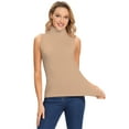 thumbnail image 4 of FITVALEN Women's Mock Turtleneck Tank Tops Sleeveless Stretch Slim Fit Top Base Layer Shirt, 4 of 7