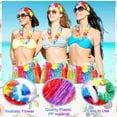 thumbnail image 2 of 10 Pcs Hawaiian Luau Hula Skirts, Elastic Hibiscus Flowers Tropical Skirt for Party Celebration Decorations Supplies(6 Colors), 2 of 6