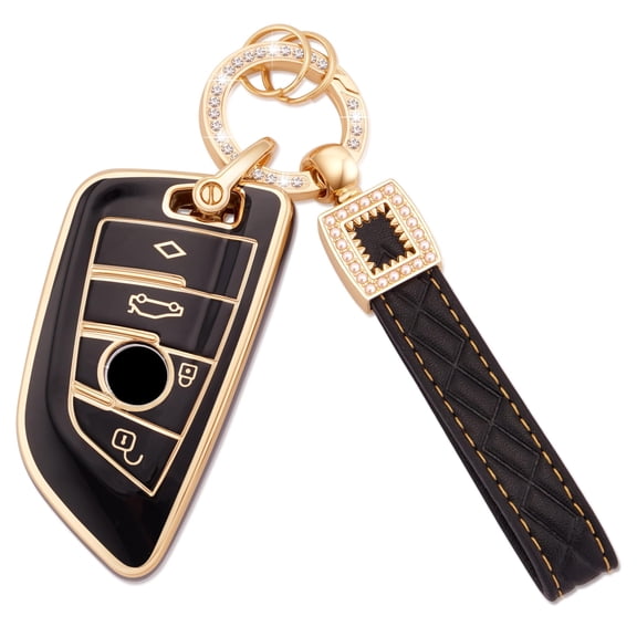 Key Fob Cover Compatible with Fit for BMW X1 X2 X3 X5 X6 2/5/6/7 Series Soft TPU Full Protection Smart Keychain Case Holder Protector