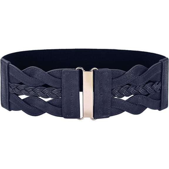 Women's Elastic Wide Belts Vintage Stretchy Belt Retro Fashion Cinch Belts for Dresses