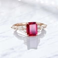 thumbnail image 2 of KANISHKAGEMS&JEWELS 2Ct 8x6mm / Emerald Cut Ruby Ring Engagement Ring For Women CZ Diamond Personalized Jewelry Birthday Gift For Her July Birthstone Ring, 2 of 6
