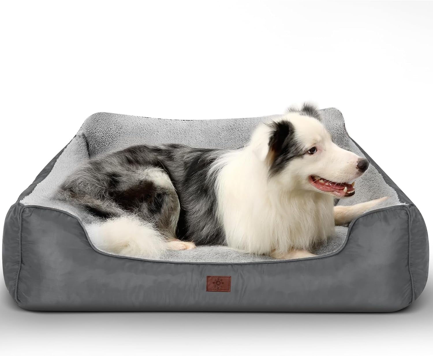 Orthopedic Dog Beds for Extra Large Dogs, Washable Rectangle Dog Couch Sofa Bed with Non-Skid Bottom for Pet Sleeping, 39”x31”x9”, Brown