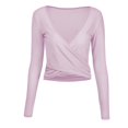 thumbnail image 3 of Top corto de gimnasia para mujer, camisa deportiva para Yoga, camisetas ligeras de manga larga, camisetas de entrenamiento de malla, cubierta de secado rápido, blusa de Fitness, chaqueta, 3 of 5