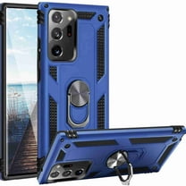 Dteck Samsung Galaxy Note 20 Ultra 5G Case Military Grade Armor Dual Layer 2 in 1 and 360 Metal Rotating Ring Kickstand Holder Car Mount Silicone TPU Shockproof Anti-Scratch Protective Cover, blue