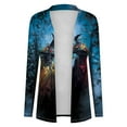 thumbnail image 6 of idosla Halloween Witch Print Knitting Cardigan for Women Long Sleeve Open Front Knitted Sweater Outwear Coat Tops (Blue, S), 6 of 8