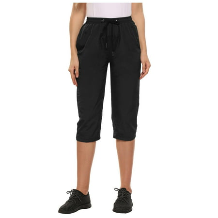 Women Slim Mid-waisted Solid Elastic Mountaineering Outdoor Sports Pants