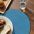 thumbnail image 3 of Blue Round Placemats Set of 4 for Dinning Tables, Heat-proof Braided Table Mats 15 Inch, Modern Pure Wave Ride Washable Place Mat for Kitchen Restaurant Party Decor Supplies Table Setting, 3 of 9