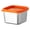 orange, variant on Stainless Steel Food Storage Containers, 180ML Airtight Leakproof Square Meal Prep Containers, Multi-Use Seasoning Box, Snack Container with Lids for Kitchen Refrigerator Storage