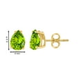 thumbnail image 3 of Mauli Jewels Ear Rings for Women 0.9 Carat 6x4 Pear Shape Peridot Earrings Carat 14k Yellow Gold 4-prong, 3 of 5