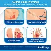 LotFancy Silicone Foam Dressing, 7x 7, 5 Ct, Bordered Waterproof Sacral Wound Dressing