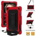 thumbnail image 2 of FIEWESEY for Walmart Onn 7 2022 Model Gen 3 7 inch For New Walmart Onn 7 3rd Gen Model 100071481 Case Shockproof Kids Friendly Armor Case Kickstand Shoulder Strap Protective Shell - Red+Black, 2 of 5