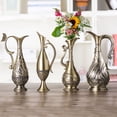 thumbnail image 4 of Modern Vintage Embossed Metal Vases Decorative Centerpieces For Living Room Gift, 4 of 15