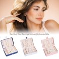 thumbnail image 1 of Jewellery Organizer Waterproof Display Case Leather Storage Rings Jewellery Box Gifts Double Layer Dust-proof Container Organization Pink, 1 of 6