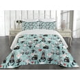thumbnail image 3 of Ambesonne Cat Quilted Coverlet 3 Pcs, Kitties Love Daydreaming, King Size, Multicolor, 3 of 5
