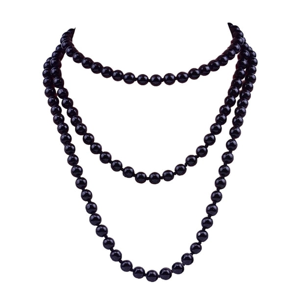 Sonducket Collar de perlas, joyería estética, suéter personalizado único, accesorios para mujer, decoraciones de boda, collares en capas para mujer Ropa, zapatos y accesorios Miscelánea Negro